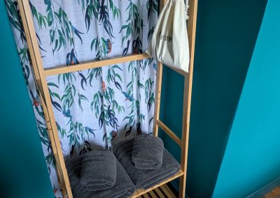 Wardrobe hanging space in the room